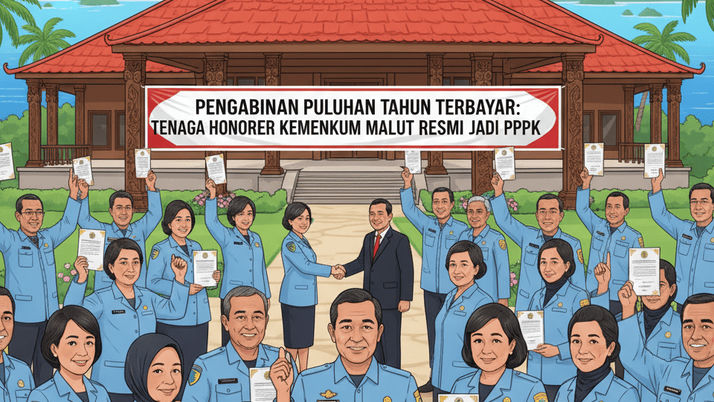 Puluhan Tahun Mengabdi, Tenaga Honorer Kemenkum Malut Akhirnya Resmi Jadi PPPK