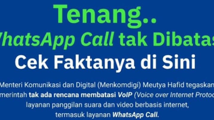 Pemerintah Tegaskan WhatsApp Call Tidak Dibatasi, Kabar Pembatasan Hoaks! Begini Penjelasanya!