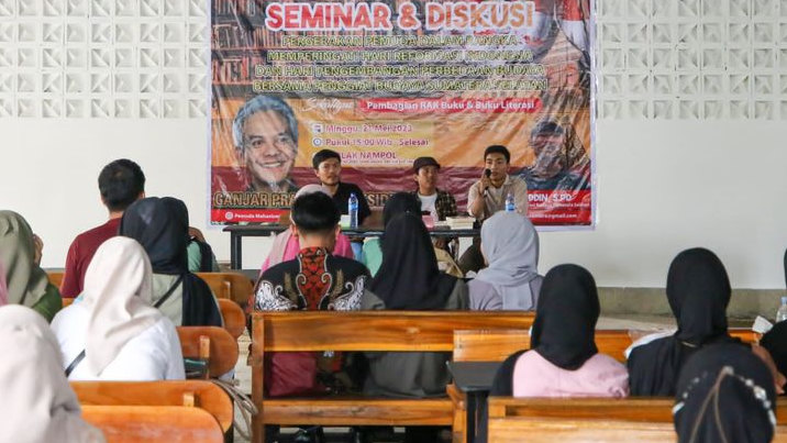 Pemuda Mahasiswa Nusantara Dukung Ganjar Sumsel Gelar Seminar dan Diskusi Bareng Milenial di Palembang