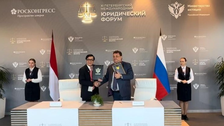 Indonesia dan Rusia Teken MoU Kerjasama di Bidang Hukum