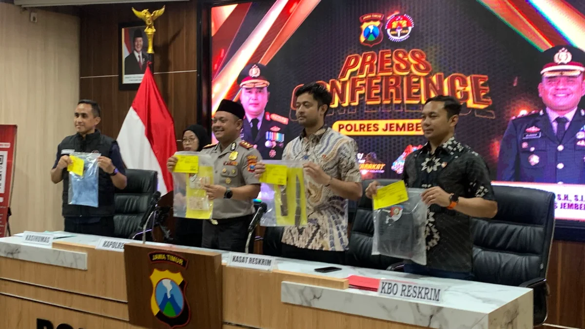 Kapolres Jember, AKBP Alaiddin, S.H., S.I.K., M.H. saat melakukan konferensi pers. (Dok. Ist)