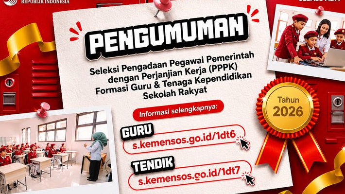 Seleksi PPPK Guru dan Tendik Sekolah Rakyat 2026 Dibuka, Ini Formasi, Syarat, Tahapan Seleksi hingga Peluang Besar Menjadi ASN
