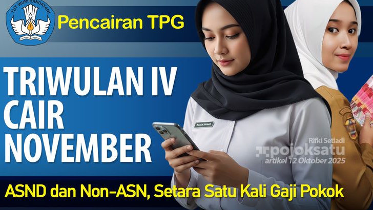 TPG Triwulan IV 2025 Cair November, Guru ASN dan Non ASN Siap Terima Tunjangan, Berapa Besarannya?