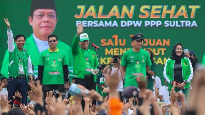 Mardiono Bersama Puluhan Ribu Warga Hijaukan Kendari di Acara Jalan Sehat PPP Sultra