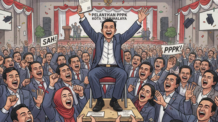 Pelantikan PPPK Tasikmalaya Pecah! Dari Selebrasi, Yel-Yel, Hingga Arak Wali Kota