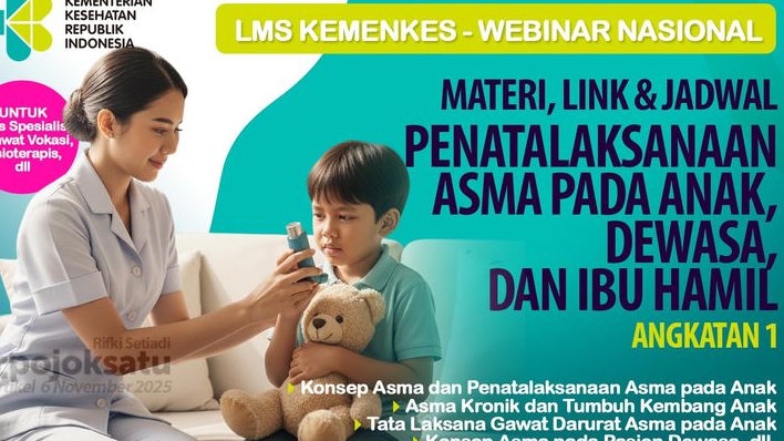 Tata Laksana Asma pada Anak, Dewasa, dan Ibu Hamil Angkatan 1, Basis Bukti Ilmiah dan Edukasi Lintas Profesi, Petik Poin Hingga 3,8 SKP