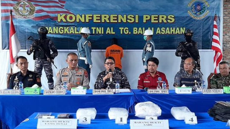 TNI AL Gagalkan Penyeludupan Sabu 6 Kg di Perairan Tanjung Balai Asahan