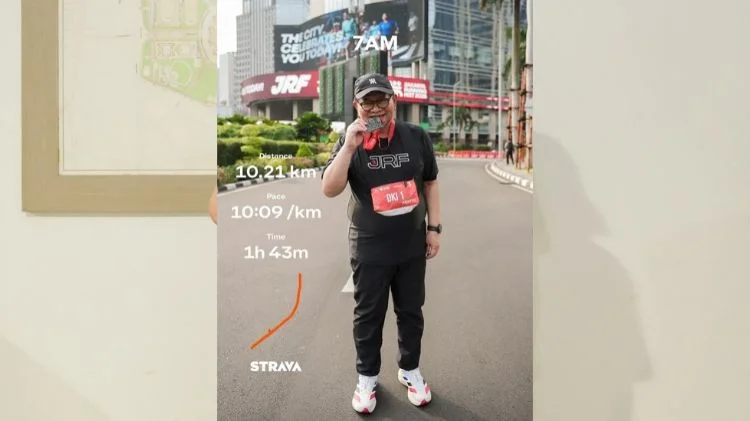 Pramono Anung ikut marathon Jakarta Running Festival 2026 di kawasan GBK.