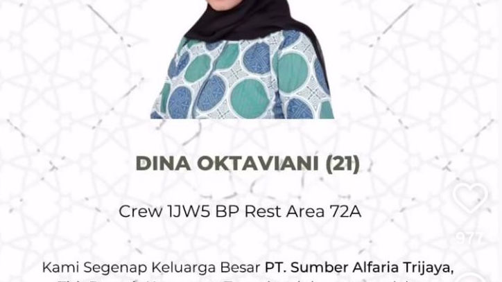 Alfamart Tanggapi Tewasnya Kasir Dina Oktaviani yang Dibunuh Rekan Sendiri Via Instagram