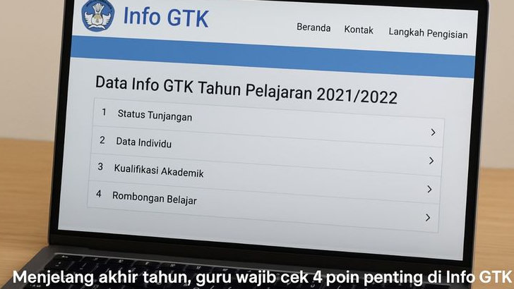 Menjelang akhir tahun, guru wajib cek 4 poin penting di Info GTK agar tunjangan profesi TW 4 tidak gagal cair akibat kode 02