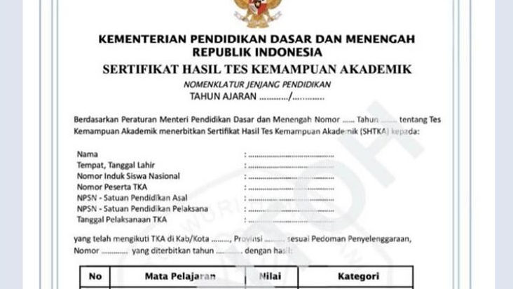 Sertifikat Hasil TKA untuk Apa Saja? Ini Penjelasan Lengkapnya!