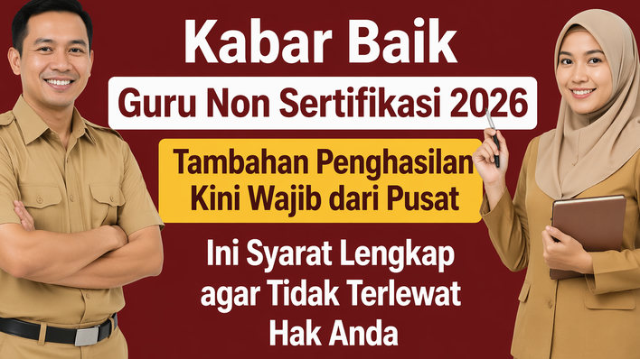 Kabar Baik Guru Non Sertifikasi 2026, Tambahan Penghasilan Kini Wajib dari Pusat, Ini Syarat Lengkap agar Tidak Terlewat Hak Anda