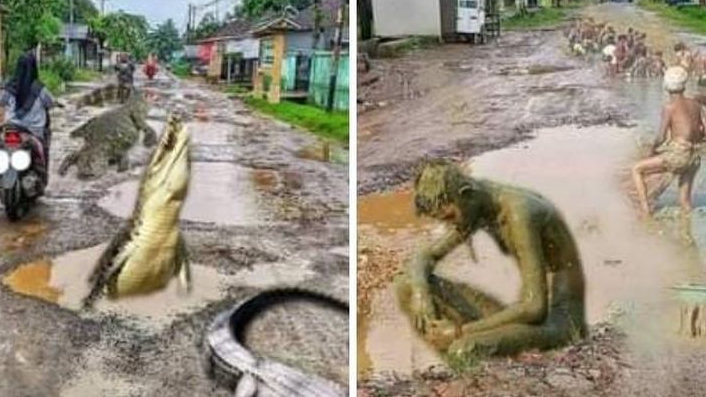 Warga Karawang Pembuat Meme Jalan Rusak Diberi Hadiah Pulsa