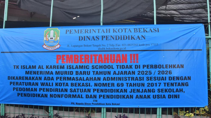 Al Kareem Islamic School Disegel, Disdik Bekasi Larang Sekolah Terima Murid Baru