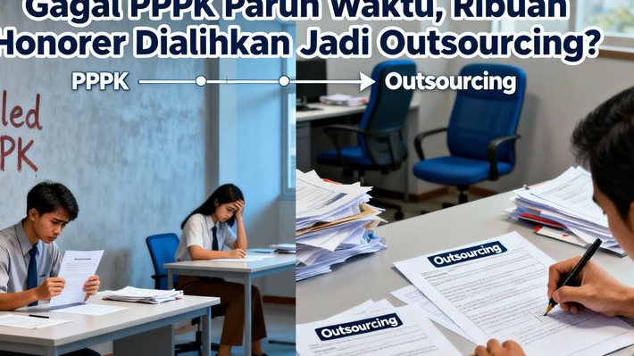 Gagal PPPK Paruh Waktu! Ribuan Honorer Diisukan Akan Dialihkan Jadi Outsourcing