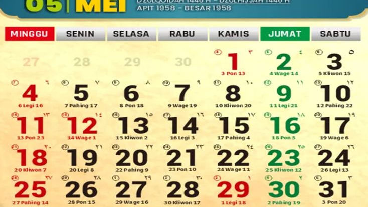 Libur Tanggal 12 dan 13 Mei 2025, Libur Apa? Cek Jadwal Lengkap Cuti Bersama dan Tanggal Merah di Bulan MEI 2025