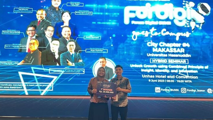Mahasiswa Unhas yang Buat E-Yabo Juara 1 Fordigi Hackathon Challenge 2023