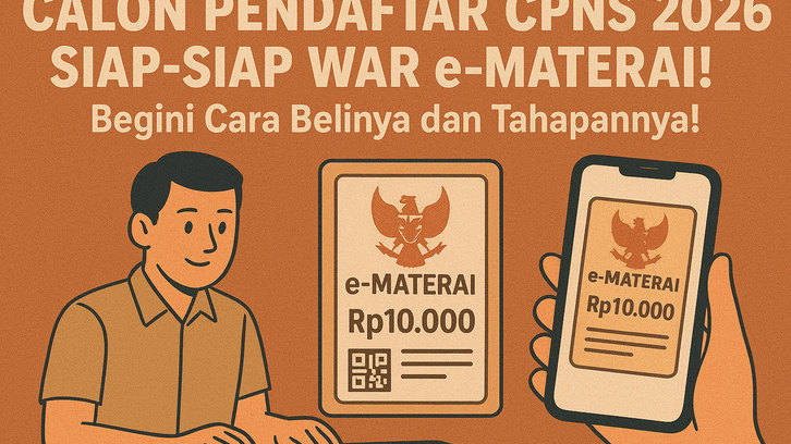 Calon Pendaftar CPNS 2026 Siap-siap War e-Materai! Begini Cara Belinya dan Tahapannya!