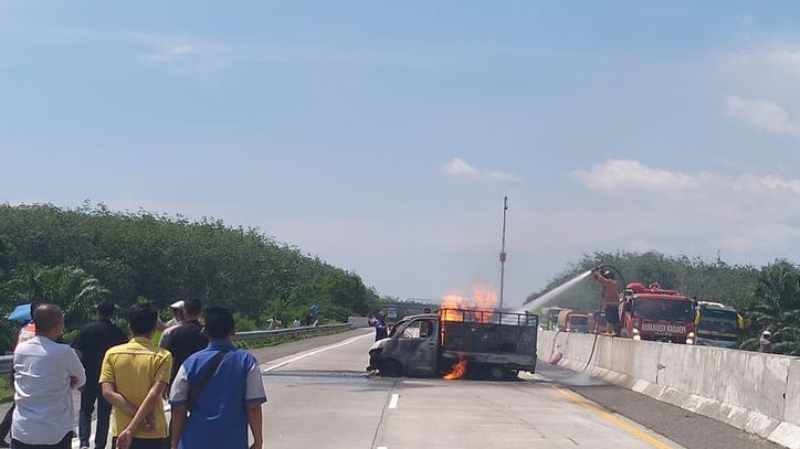 Kasat Lantas Polres Sergai Beberkan Penyebab Pick Up Terbakar di Tol Medan-Tebing Tinggi