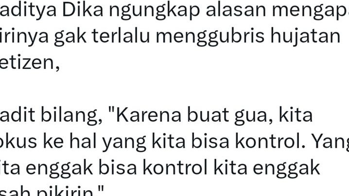 Kunci Tenang Hadapi Hujatan Netizen ala Raditya Dika, Terapkan Dikotomi Kendali