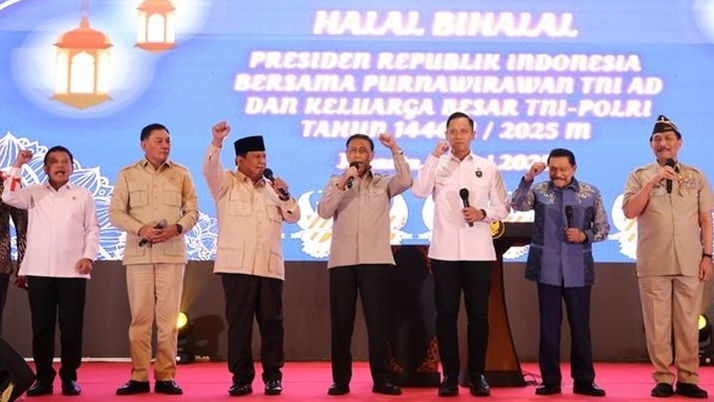 Momen Penting Prabowo Bersama Try Sutrisno, Wiranto, Hendropriyono di Halal Bihalal Purnawirawan TNI