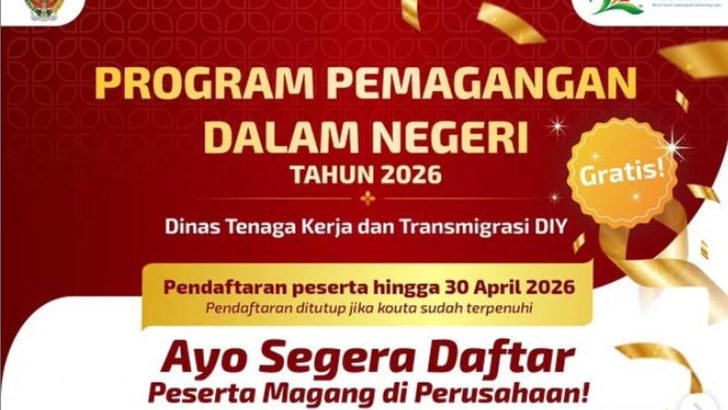 Buruan Daftar! Program Magang DIY 2026 Tawarkan Uang Saku Rp1,2 Juta