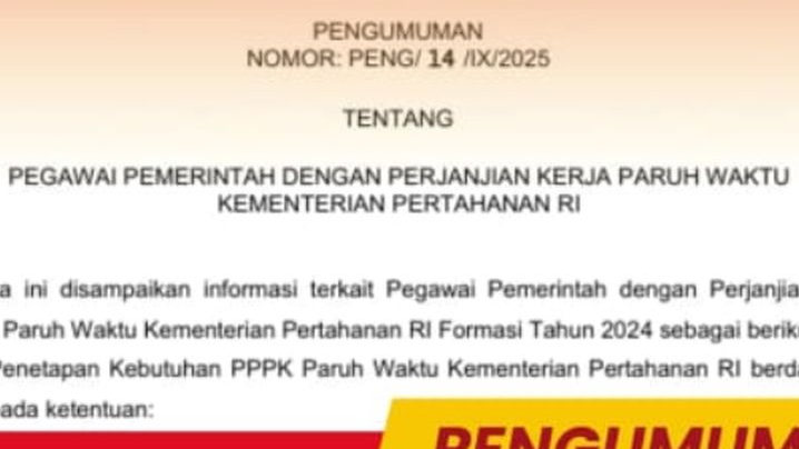 KEMHAN BUKA PENDAFTARAN PPPK PARUH WAKTU, SIMAK KRITERIA DAN JADWALNYA