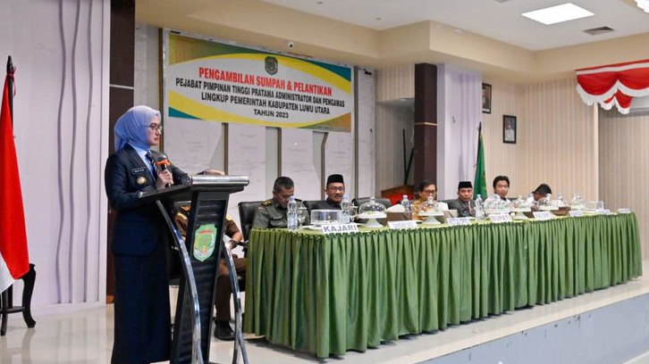 Bupati Indah Lantik 9 Pejabat Eselon II Lingkup Pemkab Luwu Utara