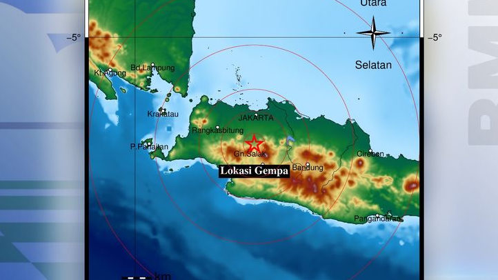 GEMPA GETARKAN BOGOR, Pusat Gempa Sekitar 2 Kilometer Tenggara Kota Bogor, WASPADA SUSULAN, Belum Ada Laporan Dampak Kerusakan