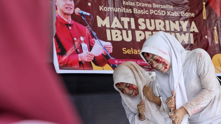 Srikandi Ganjar Sulawesi Selatan Gelar Kelas Drama yang Bikin Haru Penonton