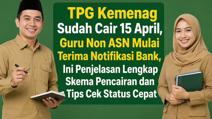TPG Kemenag Sudah Cair 15 April, Guru Non ASN Mulai Terima Notifikasi Bank, Ini Penjelasan Lengkap Skema Pencairan dan Tips Cek Status Cepat