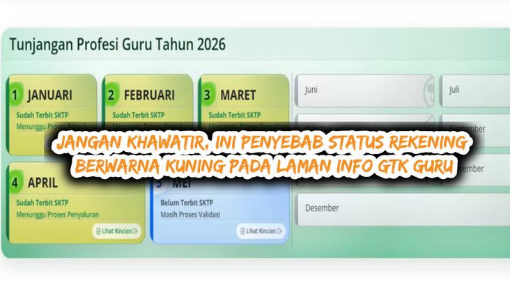 Jangan Khawatir, Ini Penyebab Status Rekening Berwarna Kuning pada Laman Info GTK Guru