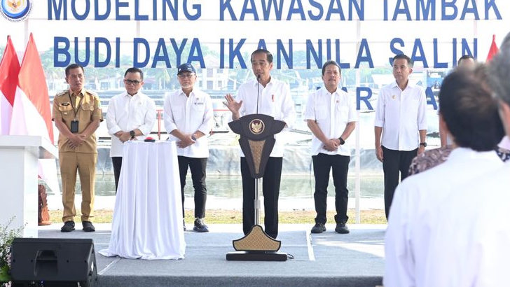 Bey Machmudin Dampingi Presiden Jokowi Resmikan Modeling Budidaya Nila Salin di Karawang
