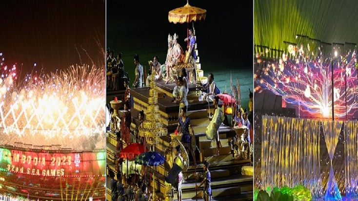 Pembukaan SEA Games 2023: Keindahan Negeri Khmer Tersaji dalam Permainan Cahaya