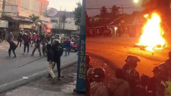 Bentrok Muntilan GPK vs Simpatisan PDIP, Jalan Raya Muntilan Mencekam, Ada yang Dibakar