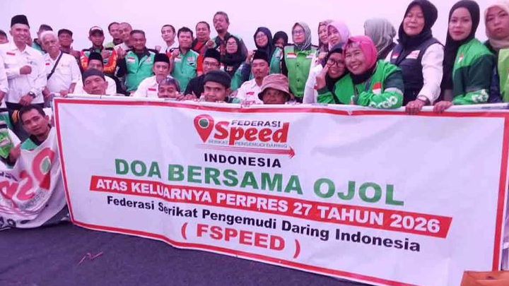 Federasi Serikat Pengemudi Daring Indonesia Gelar Doa Bersama Ojol Atas Keluarnya Perpres Nomor 27 Tahun 2026