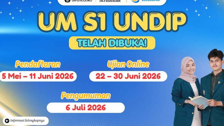 UM Undip 2026 Resmi Dibuka, Tersedia 6.159 Kursi Jalur Mandiri untuk Calon Mahasiswa Baru