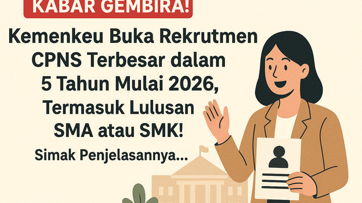 Kabar Gembira! Kemenkeu Buka Rekrutmen CPNS Terbesar dalam 5 Tahun Mulai 2026, Termasuk Lulusan SMA atau SMK! Simak Penjelasannya