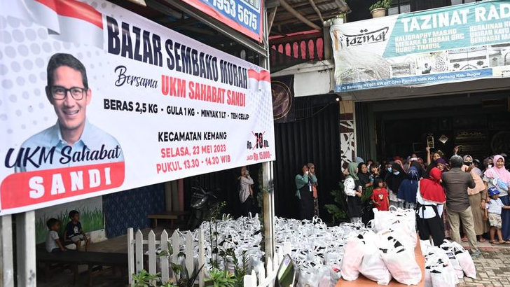 Harga Telur dan Bahan Pokok Meningkat, Relawan Sandiaga Uno Gelar Bazar Sembako Murah di Bogor