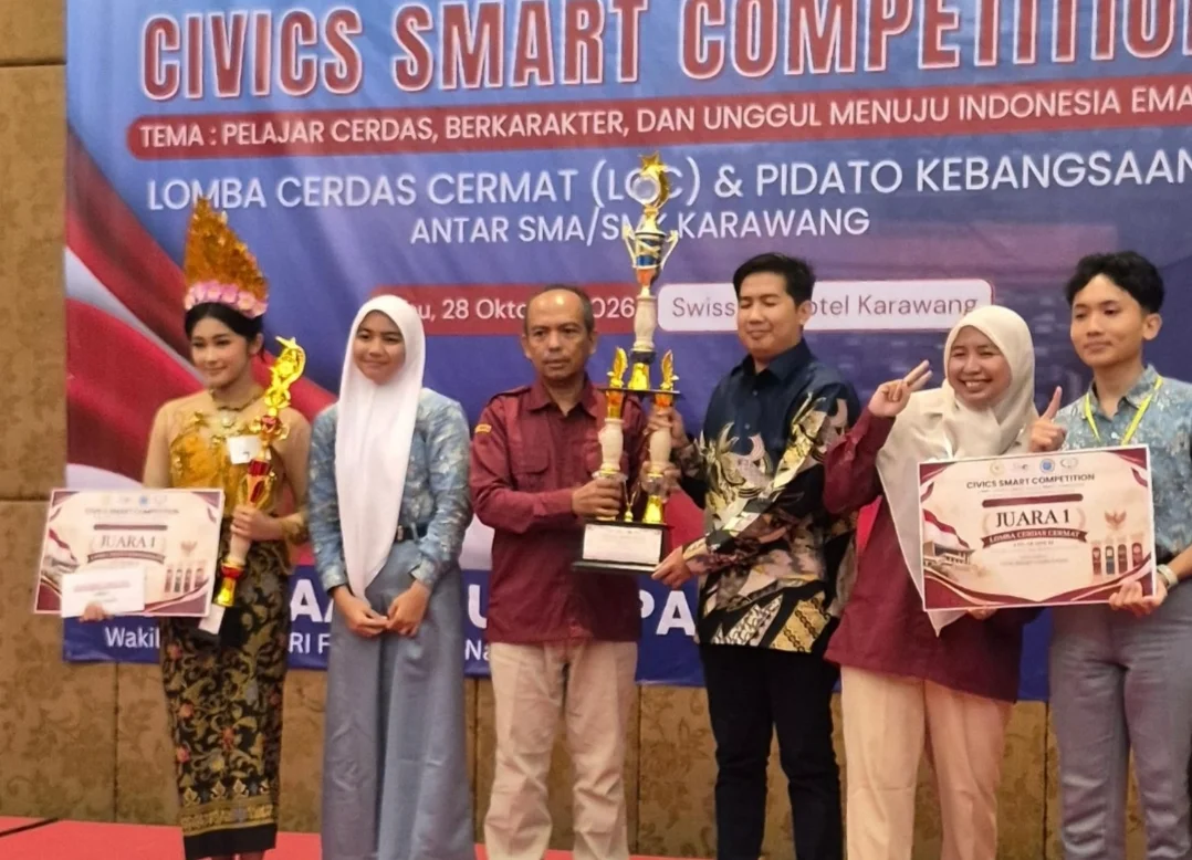 Harumkan Nama Sekolah, Siswa SMAN 1 Karawang Raih Dua Juara 1 di Civics Smart Competition. (POJOKSATU.id)