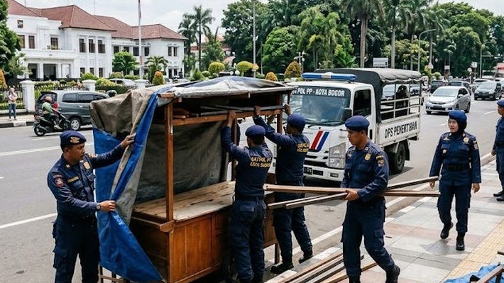 Waduh! PKL Ditertibkan Satpol PP Bogor, Ternyata Dipindah ke Sini
