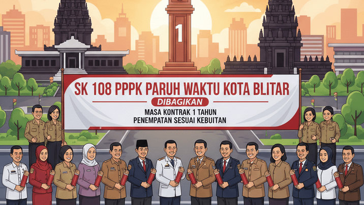 SK 108 PPPK Paruh Waktu Kota Blitar Dibagikan, Masa Kontrak 1 Tahun dan Penempatan Sesuai Kebutuhan