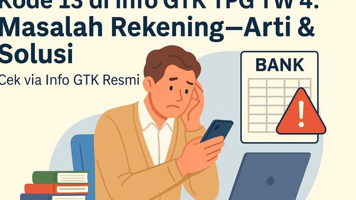 Kode 13 di Info GTK TPG Triwulan 4, Masalah Rekening yang Bikin Guru Galau, Begini Arti dan Solusinya