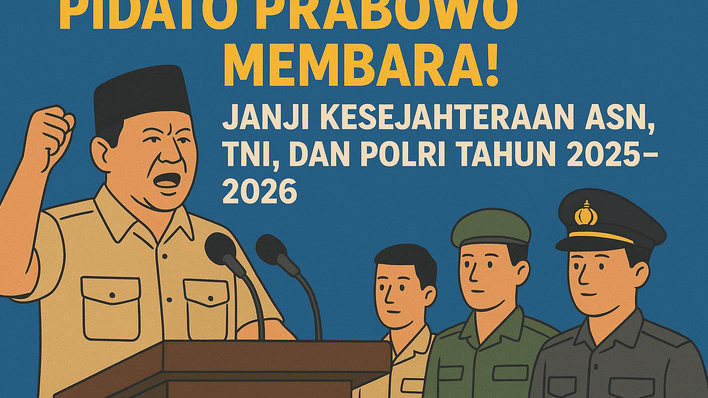 Pidato Prabowo Membara! Janji Kesejahteraan ASN, TNI, dan Polri Tahun 2025–2026