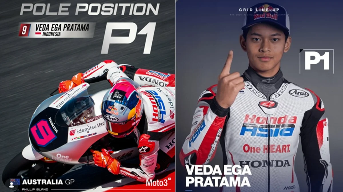 Veda Ega Pratama mencatat sejarah sebagai pembalap Indonesia pertama yang meraih pole position
