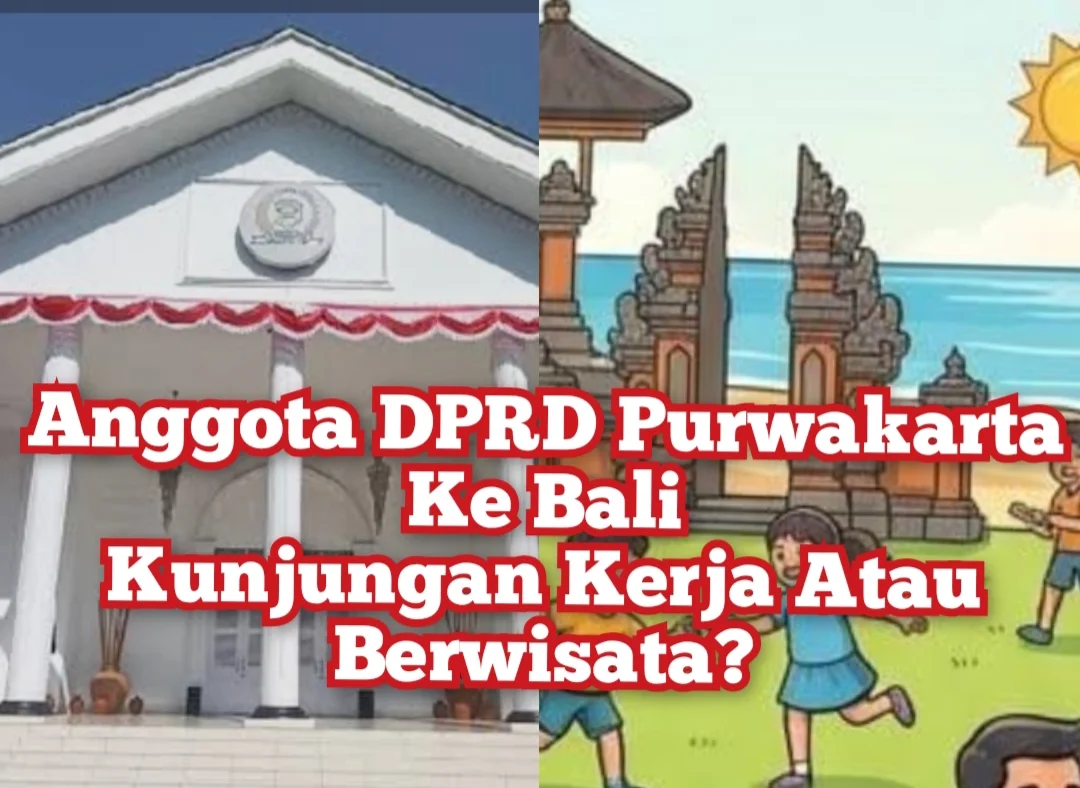 kantor dprd purwakarta ( kiri ), ilustrasi bali ( kanan)