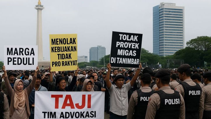 Efek Demo di Senayan dan Monas, Lalu Lintas Jakarta Pusat Macet Total, Warga Diminta Hindari 5 Ruas Jalan Ini