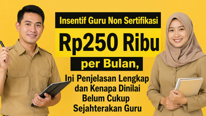 Insentif Guru Non Sertifikasi Rp250 Ribu per Bulan, Ini Penjelasan Lengkap dan Kenapa Dinilai Belum Cukup Sejahterakan Guru