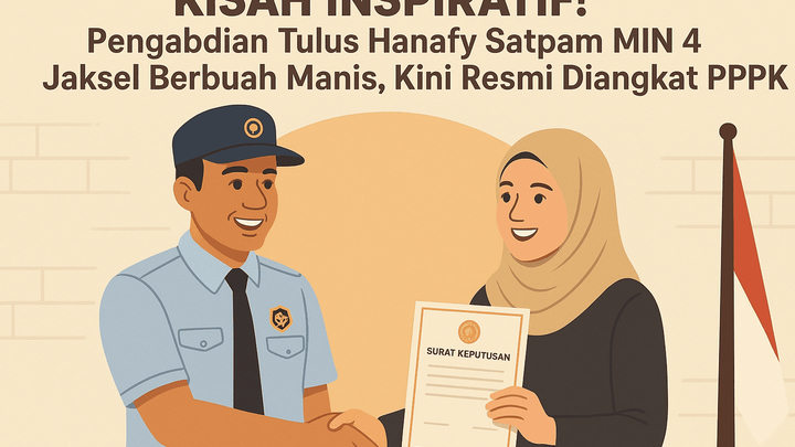KISAH INSPIRATIF! Pengabdian Tulus Hanafy Satpam MIN 4 Jaksel Berbuah Manis, Kini Resmi Diangkat PPPK