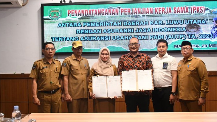 Bersama PT Jasindo, Pemkab Lutra Kembali Berikan Asuransi untuk 7.000 Hektare Lahan Pertanian